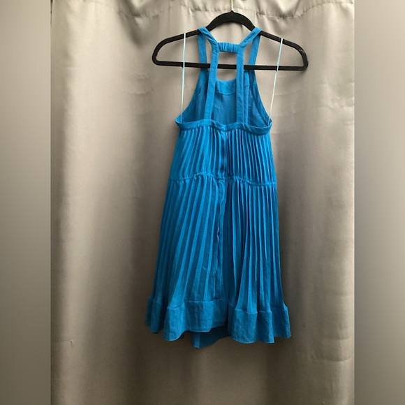 Rebecca Taylor sleeveless midi pleated blue dress size 2 - Picture 2 of 3
